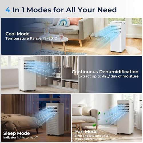 9000 BTU Portable Air Conditioner with Dehumidifier and Fan - view 3