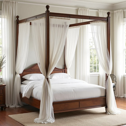 Canopy Bed with Curtains - King – Luxllighting