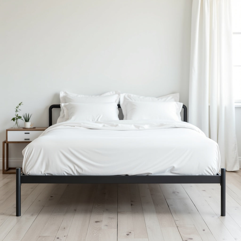 Contemporary Metal Bed - Queen – Luxllighting